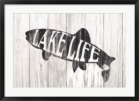 Framed Lake Life Sign Print