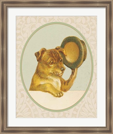 Framed Dog with Hat I Print