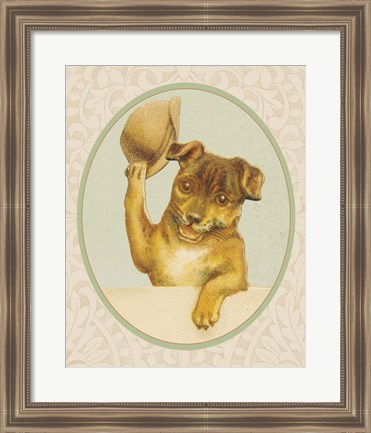 Framed Dog with Hat II Print
