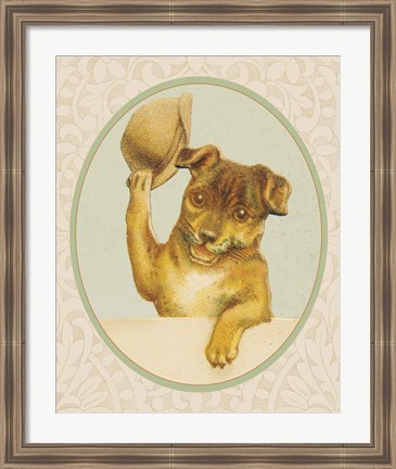 Framed Dog with Hat II Print