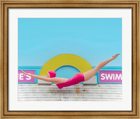 Framed Diving Lady Print