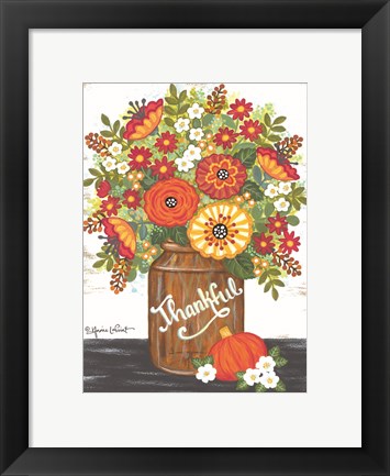 Framed Thankful Bouquet Print