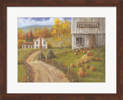 Framed Harvest Pumpkin Farm Print