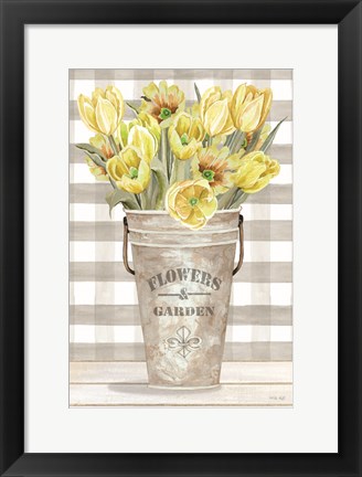 Framed Yellow Tulips I Print