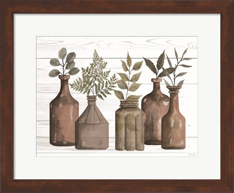 Framed Cappuccino Bottles II Print