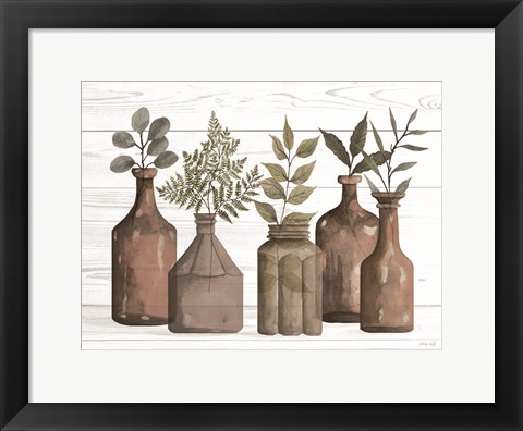 Framed Cappuccino Bottles II Print