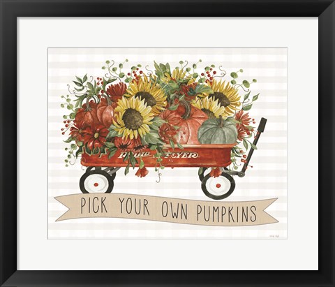 Framed Pick Your Own Pumpkins Wagon Print