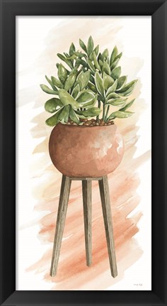 Framed Plant Stand Pot of Flowers I Print