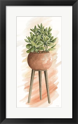 Framed Plant Stand Pot of Flowers I Print