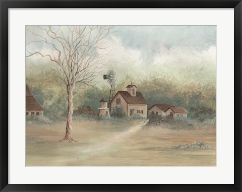 Framed Barns in the Distance Print