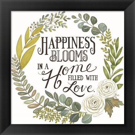 Framed Happiness Blooms Print