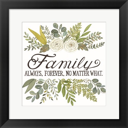 Framed Family Always, Forever Print