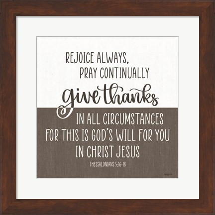 Framed Give Thanks Print