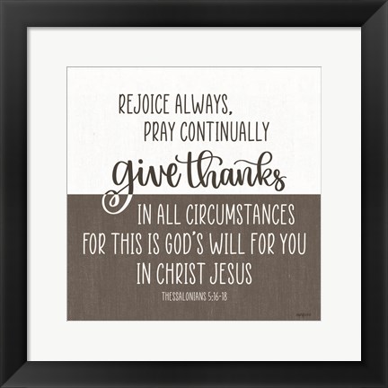 Framed Give Thanks Print