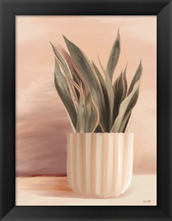 Framed Striped Bohemian Plant II Print