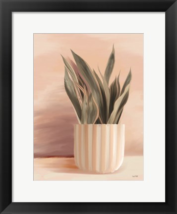 Framed Striped Bohemian Plant II Print