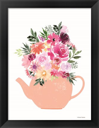 Framed Floral Teapot Print