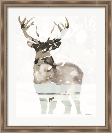 Framed Elk Impression 1 Print