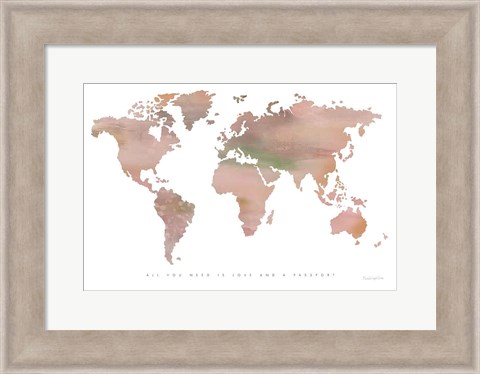 Framed Passport to the World Print