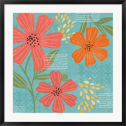 Framed Mod Floral II Print