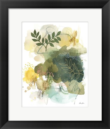 Framed Natures Gold I Print