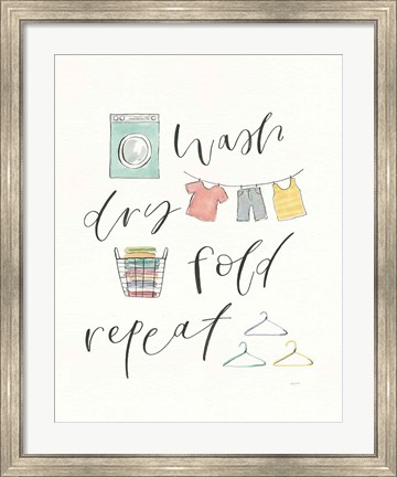 Framed Wash Dry Fold Repeat V Print