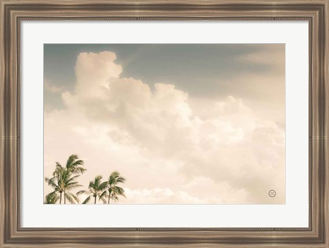 Framed Lone Bird Ocean View Print