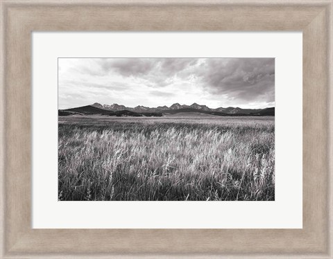 Framed Sawtooth Mountains Idaho II BW Print