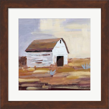 Framed Little White Barn Print