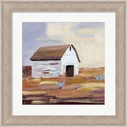 Framed Little White Barn Print