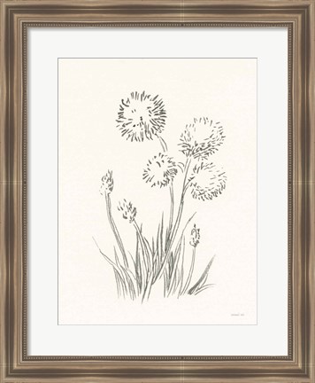 Framed Farm Nostalgia Flowers II Dark Gray Print