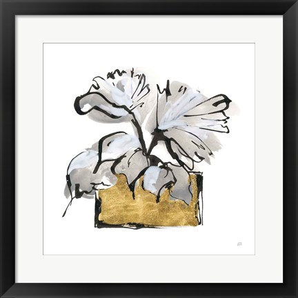 Framed Gilded Vase IV Print