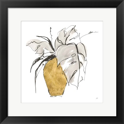 Framed Delicate Gilded Vase III Print