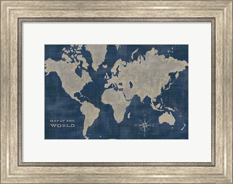 Framed World Map Collage Deep Print