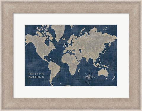 Framed World Map Collage Deep Print