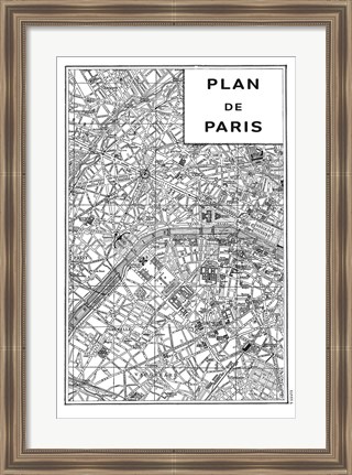 Framed Inverted Paris Map Print