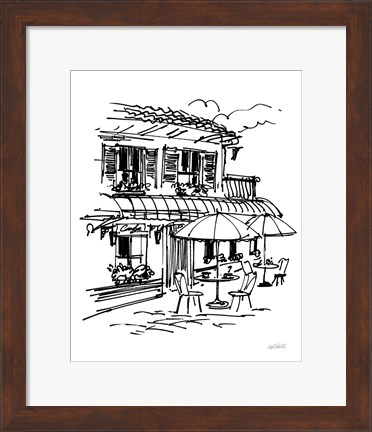 Framed Cafe Sketch I Print