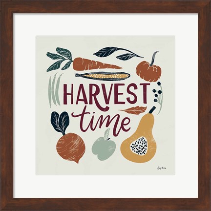 Framed Harvest Lettering I Print