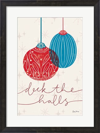 Framed Retro Ornaments V Print