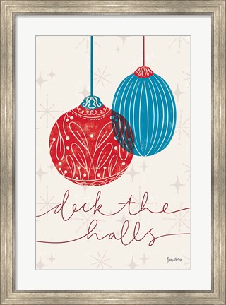 Framed Retro Ornaments V Print