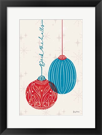 Framed Retro Ornaments I Print