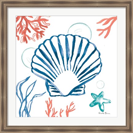 Framed Coastal Jewels III Bright Print