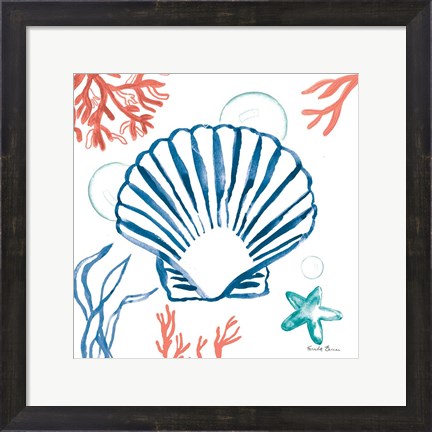 Framed Coastal Jewels III Bright Print