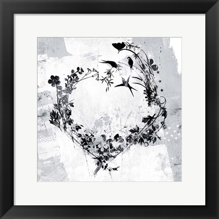 Framed Floral Heart Print