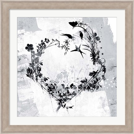 Framed Floral Heart Print