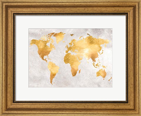 Framed Gold World Print