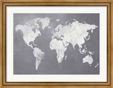 Framed Silver World Print