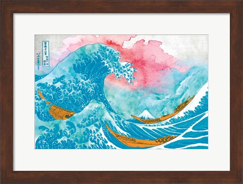 Framed Great Teal Wave Print