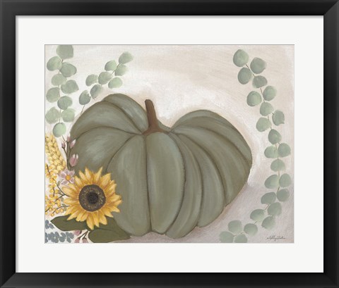 Framed Green Pumpkin Print