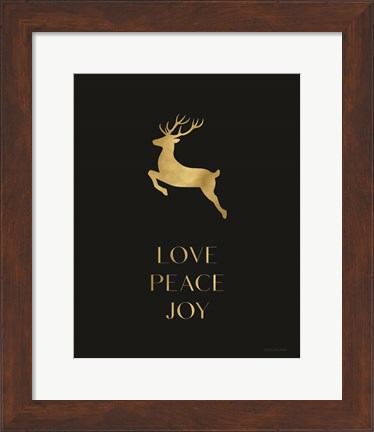 Framed Love, Peace, Joy Reindeer Print
